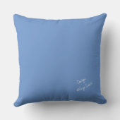 'ベビー外は寒い'青い休日モダン クッション (裏面)