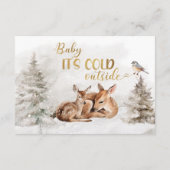 ベビー外は寒い鹿アドバイスベビーシャワー エンクロージャーカード (裏面)