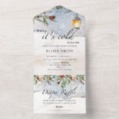 ベビー外は寒い1つの招待状 オールインワン招待状 (内側)