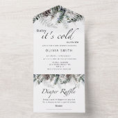 ベビー外は寒い1つの招待状 オールインワン招待状 (内側)