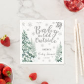 ベビー外は寒い |ウィンターシルバー赤ちゃんシャワー スタンダードカクテルナプキン (インサイチュ)