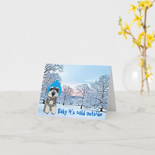 ベビー外は寒い カード (黄色い花)