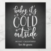 ベビー外は寒い |クリスマスカスタム。 ワインラベル (シングルラベル)