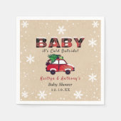 ベビー外は寒い |クリスマスベビーシャワー スタンダードカクテルナプキン (正面)