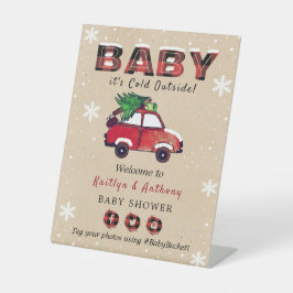 ベビー外は寒い |クリスマスベビーシャワー 台座サイン