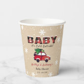 ベビー外は寒い |クリスマスベビーシャワー 紙コップ (裏面)