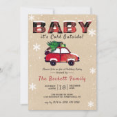 ベビー外は寒い |クリスマスホリデーパーティー 招待状 (正面)