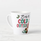 ベビー外は寒い |クリスマス格言 カフェラテマグ (左アングル)