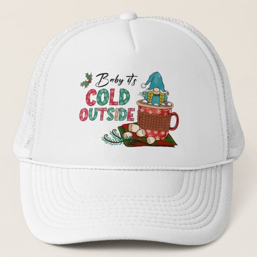 ベビー外は寒い |クリスマス格言 キャップ (正面)