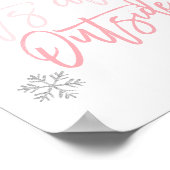 ベビー外は寒い |シルバーグリッターピンク ポスター (角)