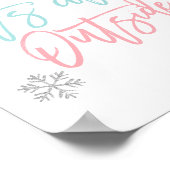 ベビー外は寒い |シルバーグリッターブルーピンク ポスター (角)