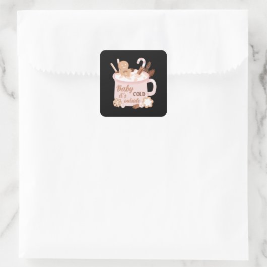 ベビー外は寒い スクエアシール (バッグ)