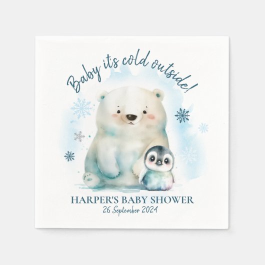 ベビー外は寒い スタンダードカクテルナプキン (正面)