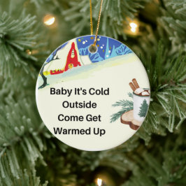 ベビー外は寒い セラミックオーナメント