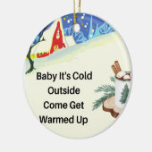 ベビー外は寒い セラミックオーナメント (左)