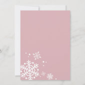 ベビー外は寒い |ピンクガールのベビーシャワー 招待状 (裏面)