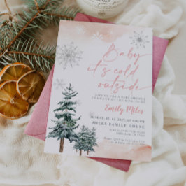 ベビー外は寒い、ベビーシャワー冬 招待状