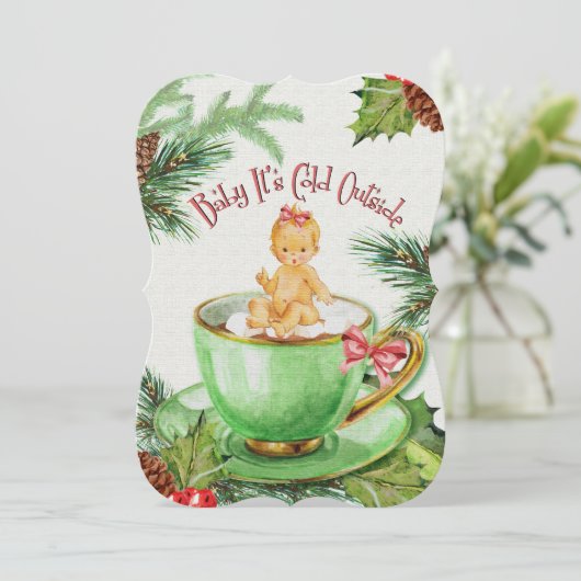 ベビー外は寒い |ベビーシャワー招待状 招待状 (スタンド正面)