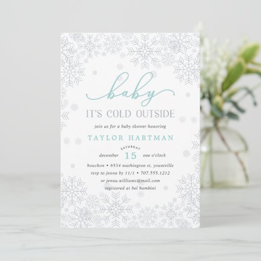 ベビー外は寒い |ベビーシャワー招待状 招待状 (スタンド正面)