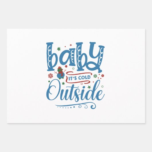 ベビー外は寒い ラッピングペーパーシート (正面)