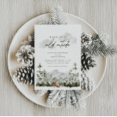 ベビー外は寒い |冬の素晴らしいシャワー 招待状