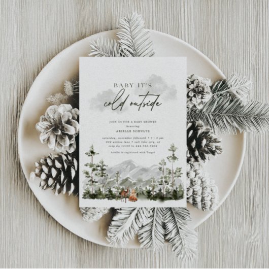 ベビー外は寒い |冬の素晴らしいシャワー 招待状
