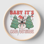 ベビー外は寒い 壁時計 (正面)