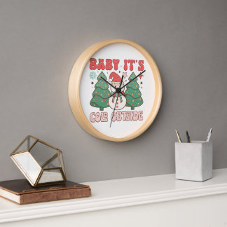 ベビー外は寒い 壁時計