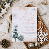ベビー外は寒い、女の子の赤ちゃんシャワー冬 招待状