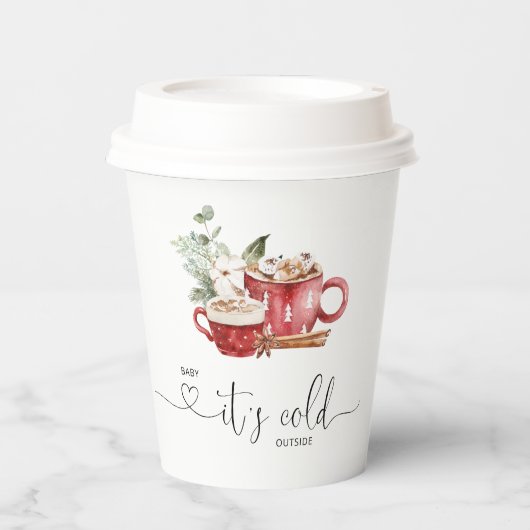 ベビー外は寒い 紙コップ (正面)