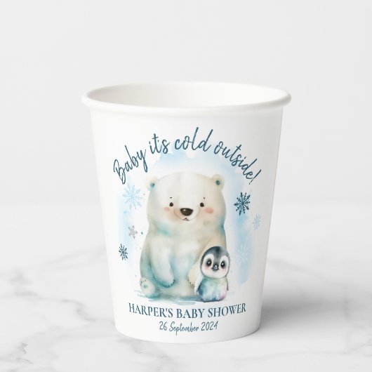 ベビー外は寒い 紙コップ (裏面)