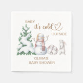 ベビー外は寒い。赤ちゃんシャワー スタンダードカクテルナプキン (正面)