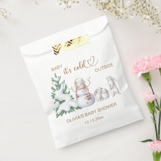 ベビー外は寒い。赤ちゃんシャワー フェイバーバッグ (封をした状態)