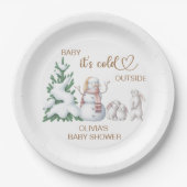 ベビー外は寒い。赤ちゃんシャワー。 ペーパープレート (正面)