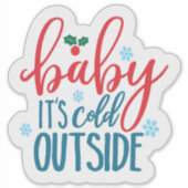 ベビー外は寒い-透明シール シール (正面)