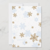ベビー外は寒い、青い金ゴールドシャワー 招待状 (裏面)