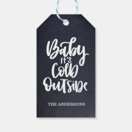 ベビー外は寒い |黒板 |赤 ギフトタグ