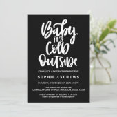 ベビー外は寒い |黒 |赤ちゃんシャワー 招待状 (スタンド正面)
