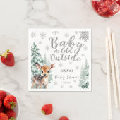 ベビー外は寒い | Winter Fawn Baby Shower スタンダードカクテルナプキン (インサイチュ)