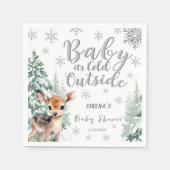 ベビー外は寒い | Winter Fawn Baby Shower スタンダードカクテルナプキン (正面)
