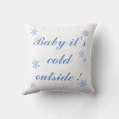 ベビー外は寒くて青い雪片まくら クッション (裏面)