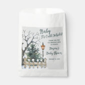 ベビー外は寒く、冬をテーマにした赤ちゃんシャワー フェイバーバッグ (正面)