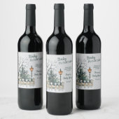ベビー外は寒く、冬をテーマにした赤ちゃんシャワー ワインラベル (ボトル)