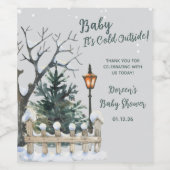 ベビー外は寒く、冬をテーマにした赤ちゃんシャワー ワインラベル (シングルラベル)