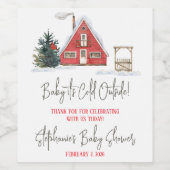 ベビー外は寒く、冬をテーマにした赤ちゃんシャワー ワインラベル (シングルラベル)