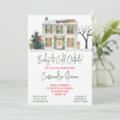 ベビー外は寒く、冬をテーマにした赤ちゃんシャワー 招待状 (スタンド正面)