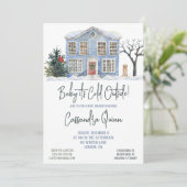 ベビー外は寒く、冬をテーマにした赤ちゃんシャワー 招待状 (スタンド正面)