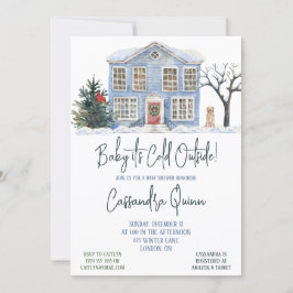 ベビー外は寒く、冬をテーマにした赤ちゃんシャワー 招待状