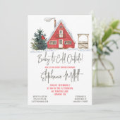 ベビー外は寒く、冬をテーマにした赤ちゃんシャワー 招待状 (スタンド正面)