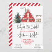 ベビー外は寒く、冬をテーマにした赤ちゃんシャワー 招待状 (正面/裏面)